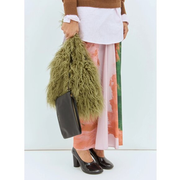 Dries Van Noten Fuzzy Tote Bag in Green - Picture 13 of 16
